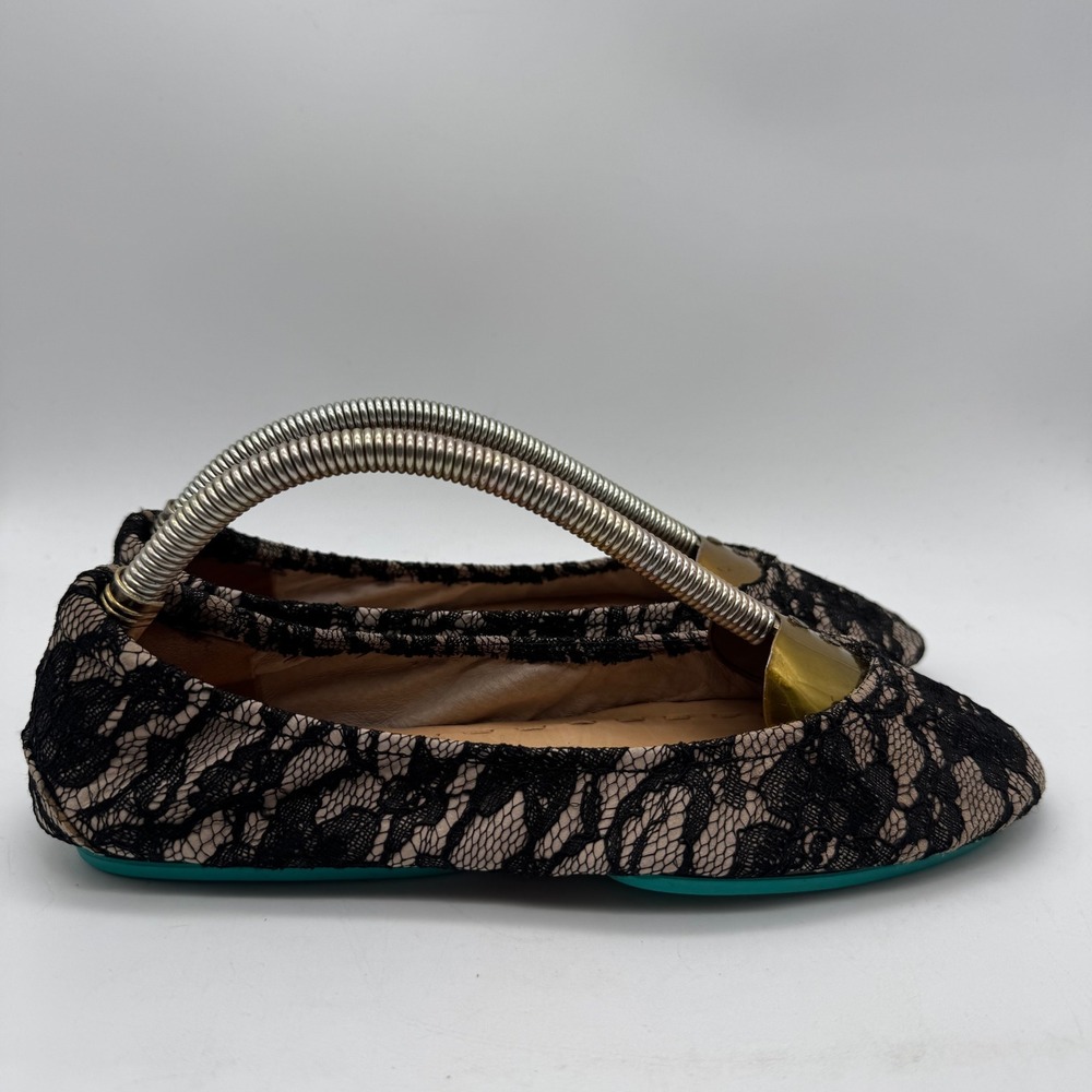 Tieks by Gavrieli Midnight Lace Black Floral Ballet Flats Womens Size 7 Foldable